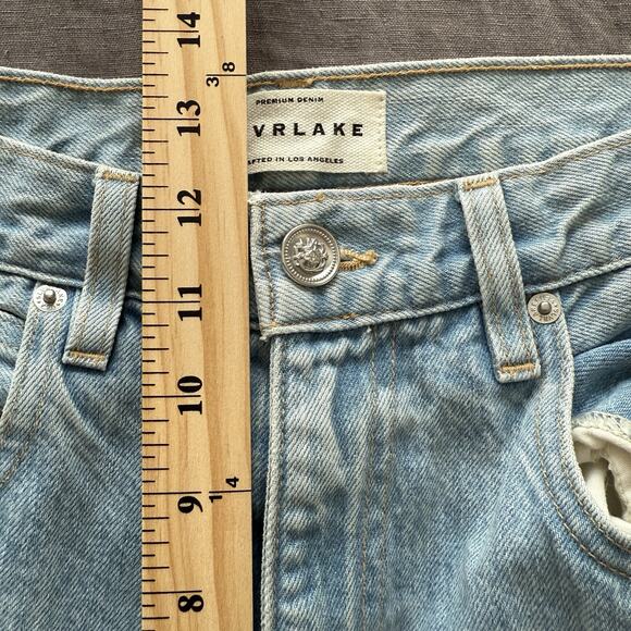 SlvrLake Distressed High Rise Straight Leg Light Wash Jeans London Size 30x31 - Picture 8 of 13